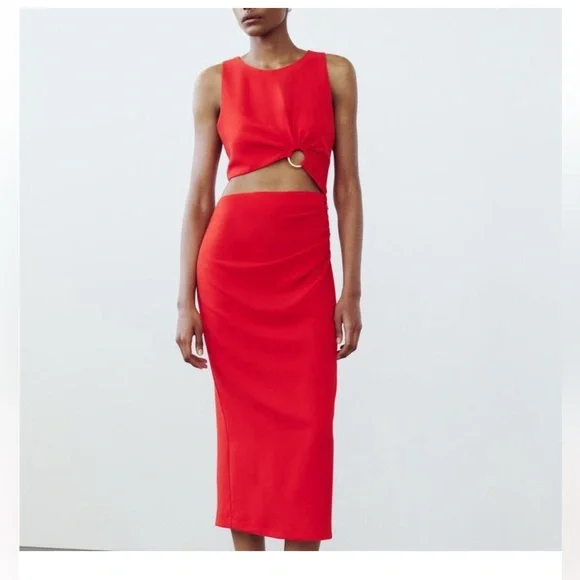 Zara Cut Out Ring Midi Dress - Picture 7 of 11